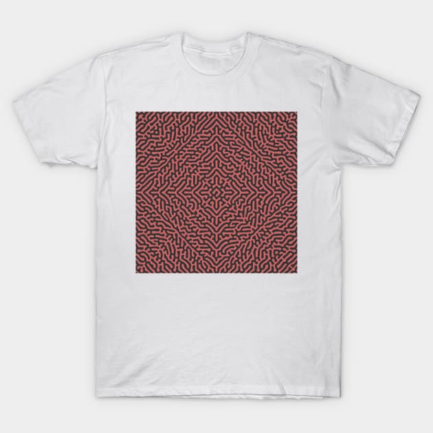 Concentric Squares Turing Pattern (Rose Gold) T-Shirt by John Uttley